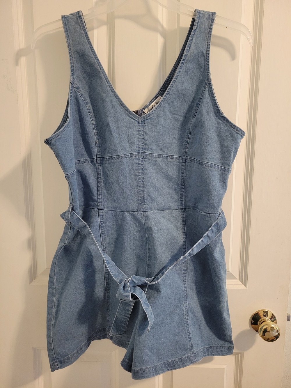 Derek Heart Denim Romper